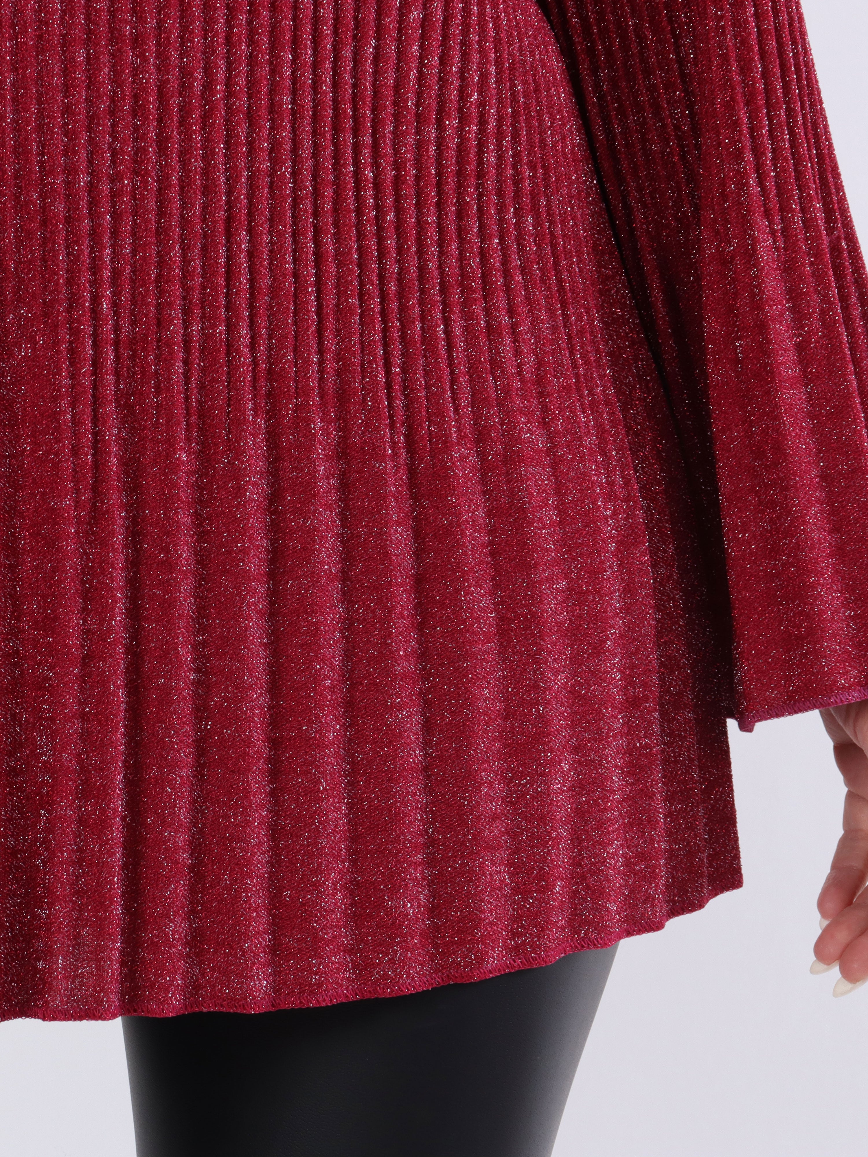 Ricarda - Bluse i glimmerstof med plisseringer